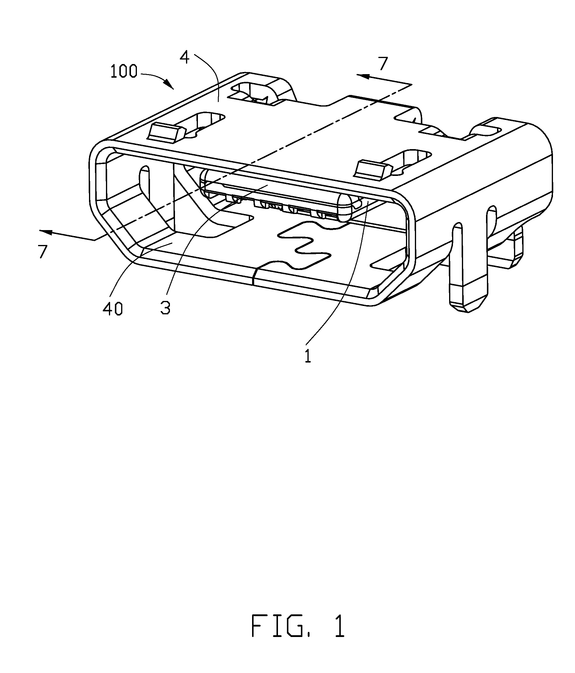 Electrical connector having an improved metal reinforcing member