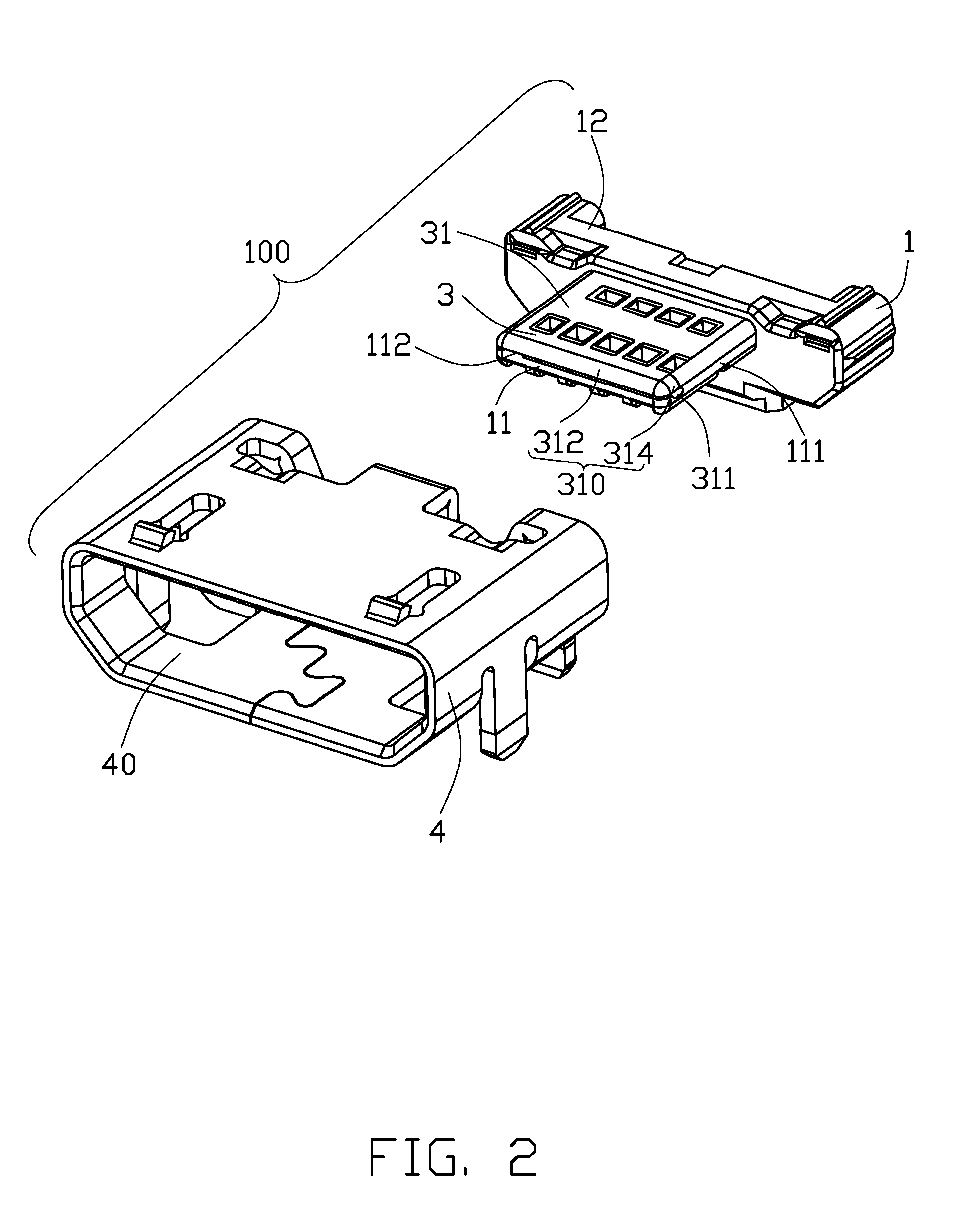 Electrical connector having an improved metal reinforcing member