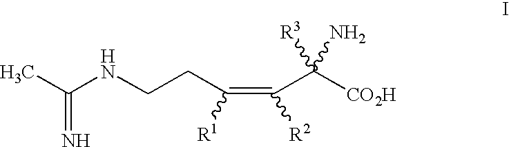 2-amino-2-alkyl-3 hexenoic and hexynoic acid derivatives useful as nitric oxide synthase inhibitors