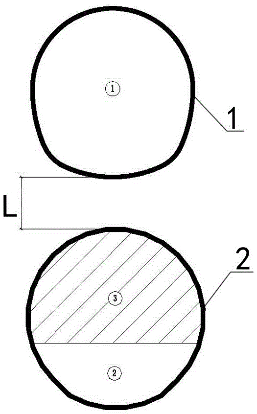 Construction method for ultra-short-distance overlapped line tunnel long-distance guide pit advance control bursting