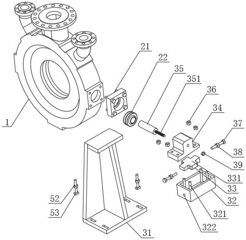 Exhaust volute with aligning function