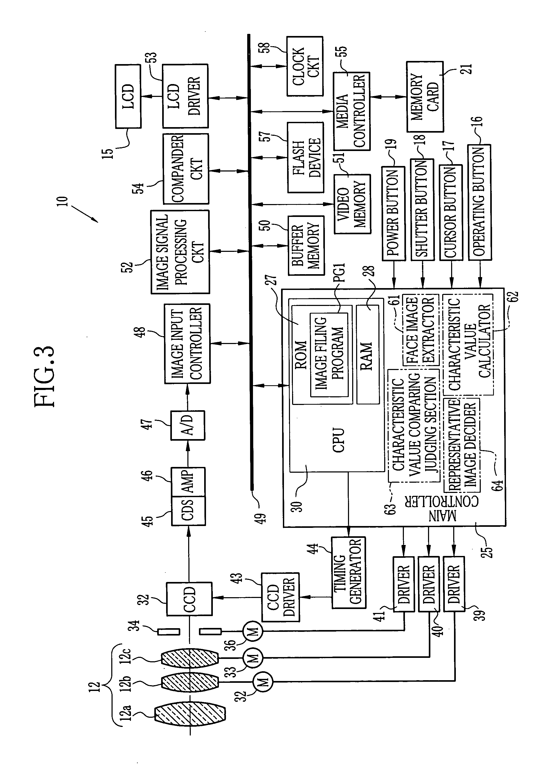 Image filing method, digital camera, image filing program and video recording player