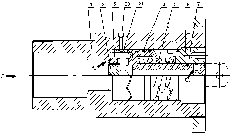 Check flushing valve capable of changing flushing directions automatically