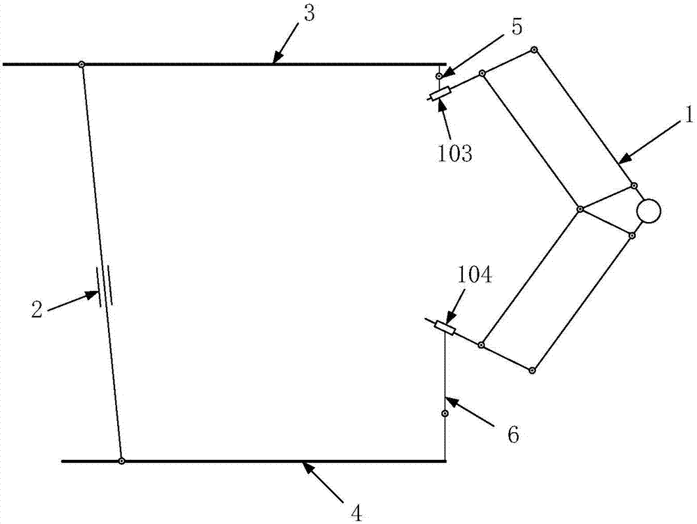 Human body hip joint wearable type assisting device with RCM three-freedom-degree rotation