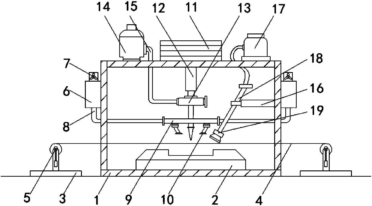 Dustless efficient optical fiber laser welding device