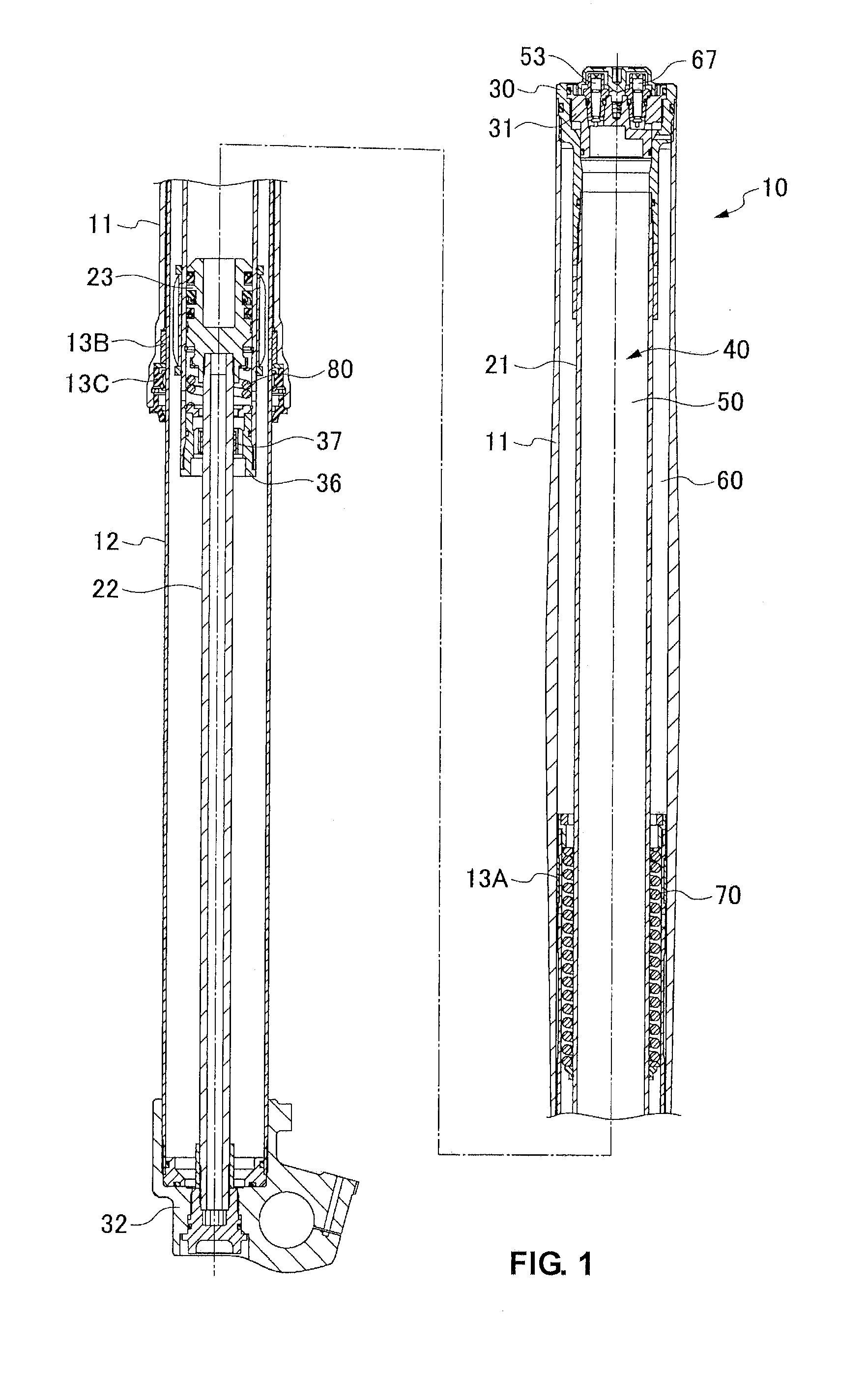 Front fork spring leg