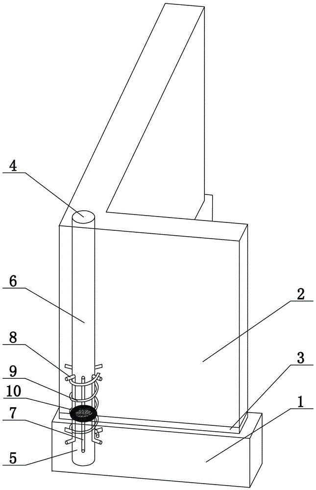 Sliding isolation spacing structure for rammed-earth rural house and construction process thereof sliding isolation spacing structure