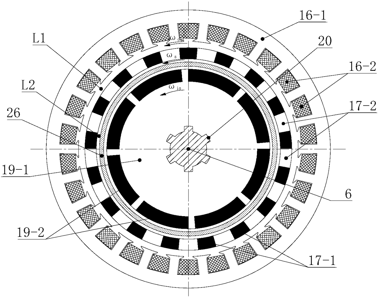 Flywheel energy storage magnetic coupling transmission device