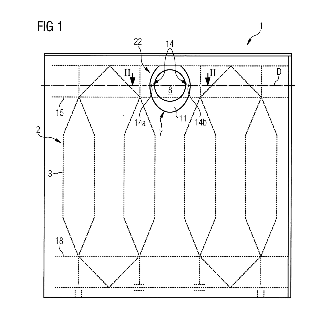 Sheet of packaging material for producing a container and method for producing containers