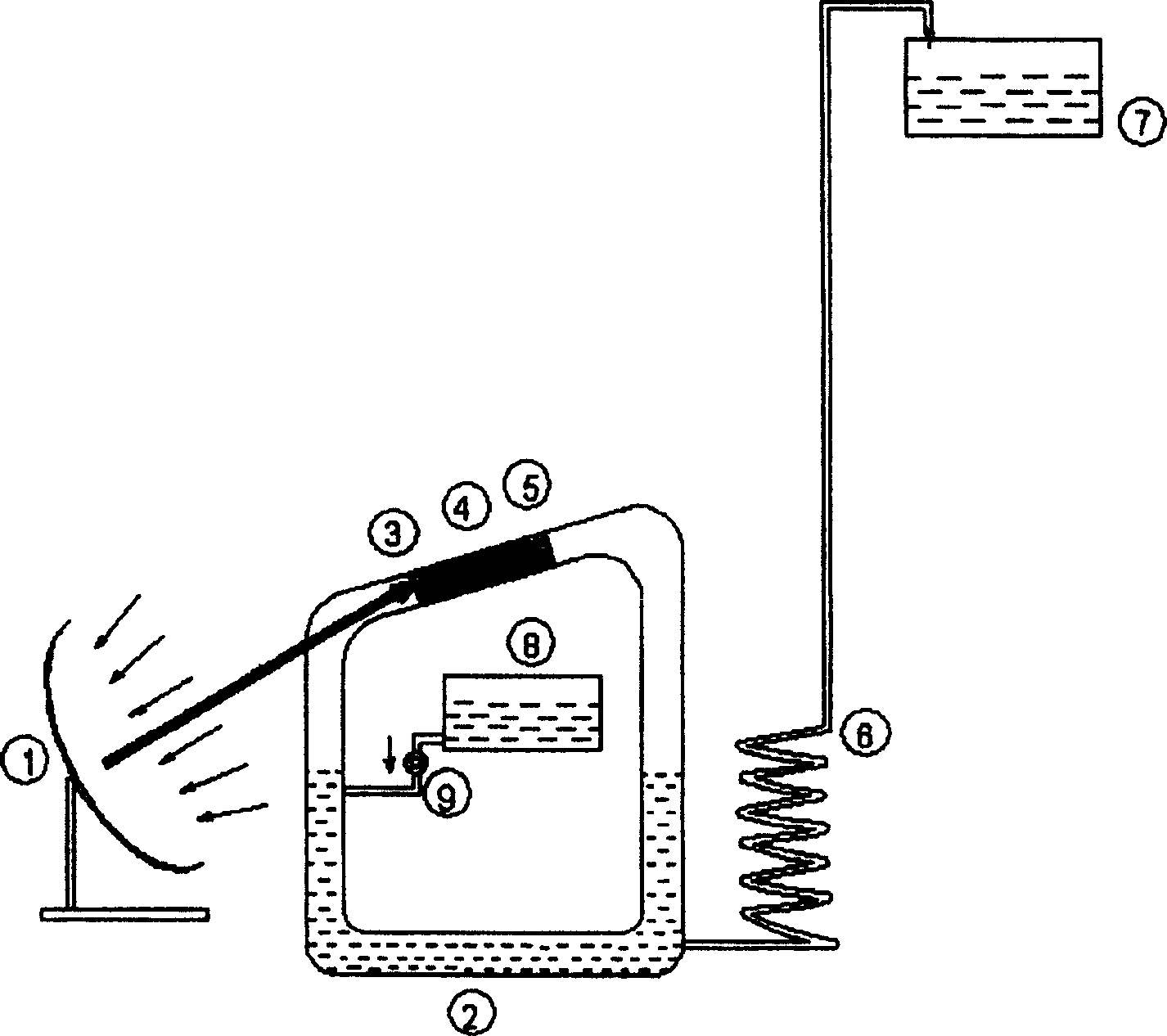 Heat sound water pumping system using solar energy as driving source and its water pumping method