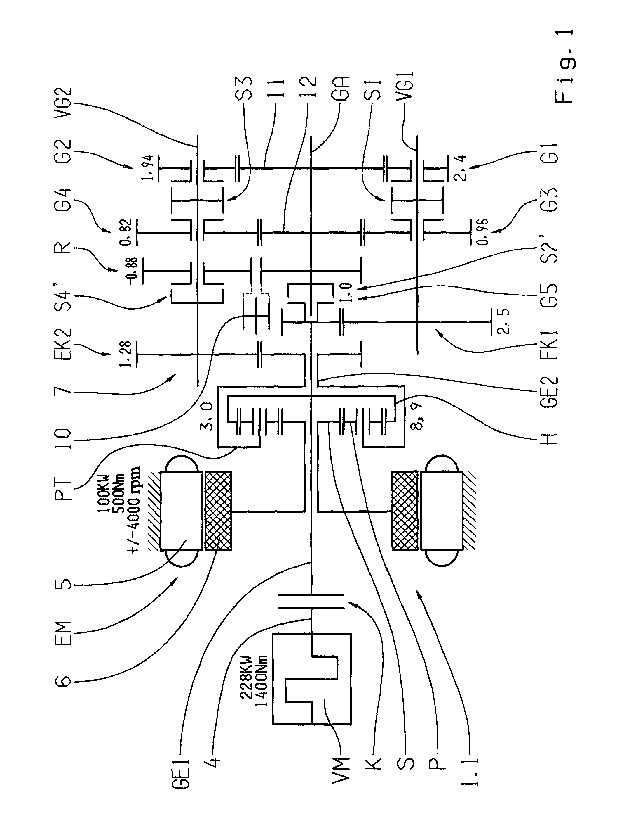 Hybrid drive train of a motor vehicle