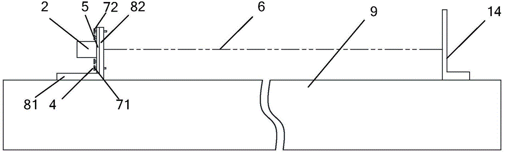 Installation structure and installation method for perpendicularity sensor on overlong square tubular column