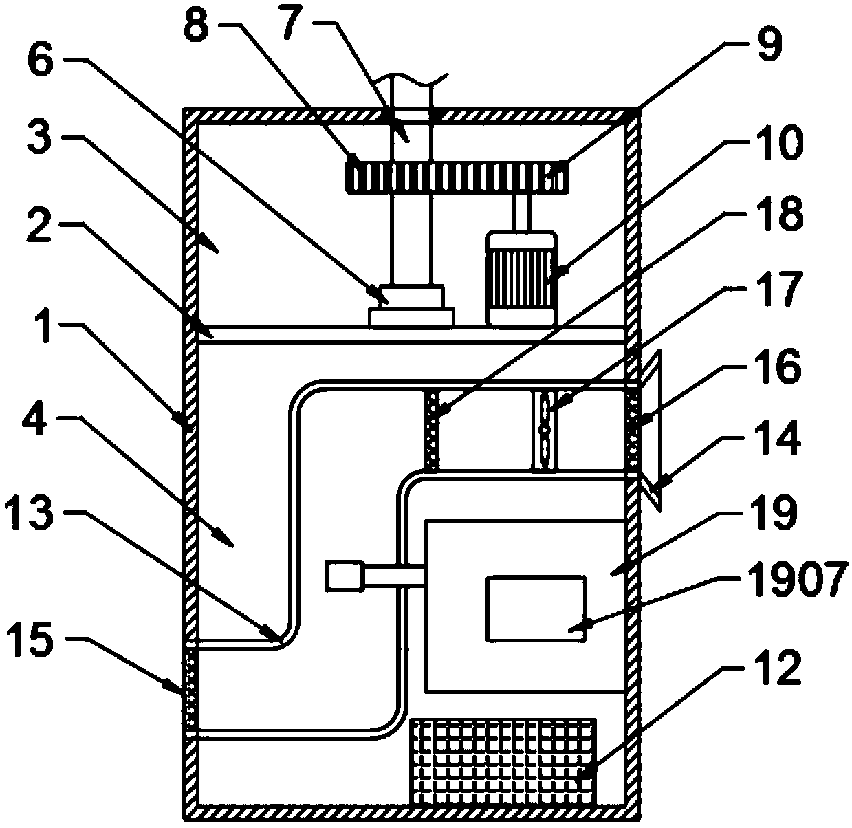 Automatic monitoring device for industrial pollution and monitoring method