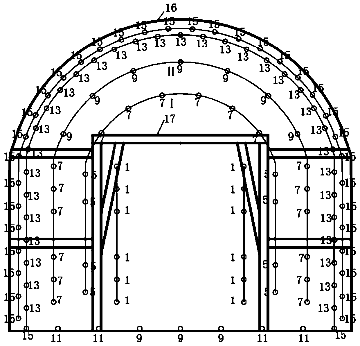 Blast hole construction method for reducing controlled blasting over-break and under-break through oblique flat curved tunnel