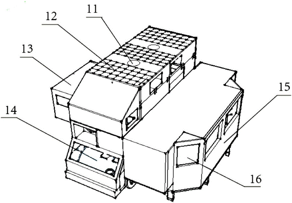 Foldable and expandable multifunctional double-layer touring car