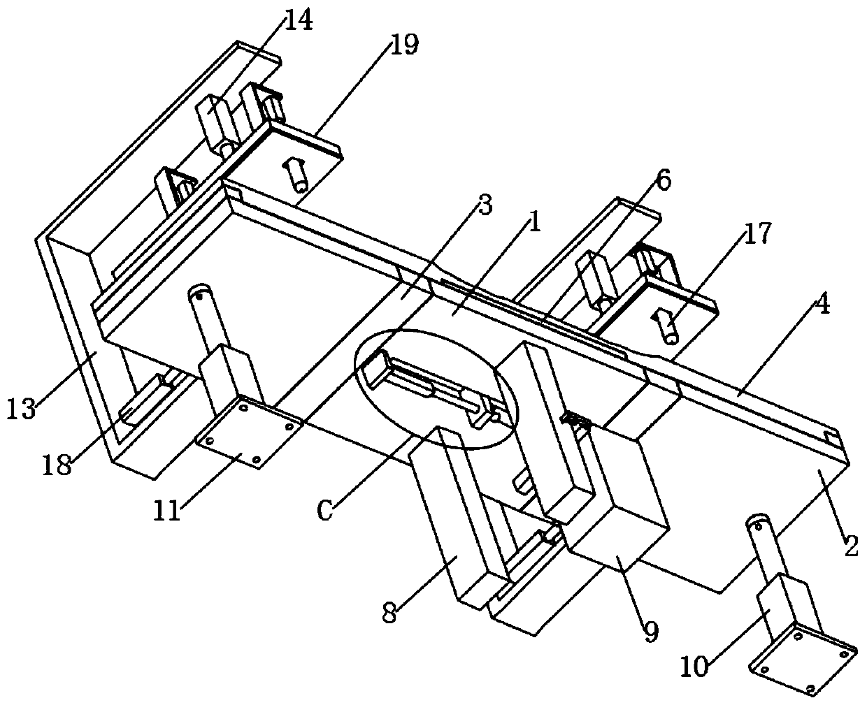 Fixing structure of electromagnetic extracorporeal shock wave lithotripter for gallstone treatment