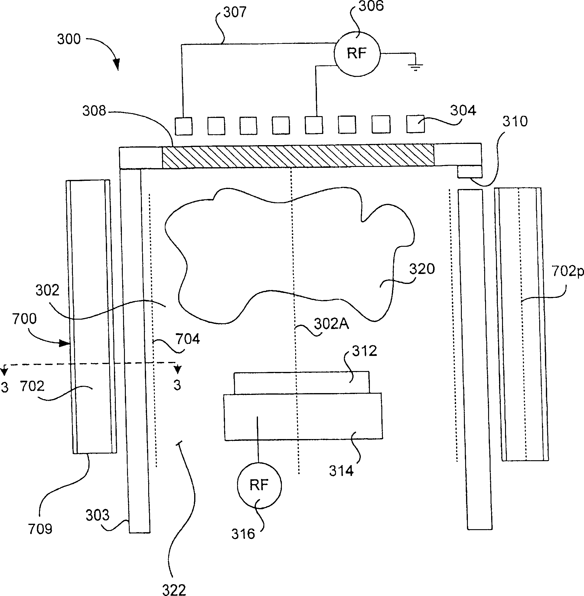 Apparutus for varying magnetic field to control volume of plasma