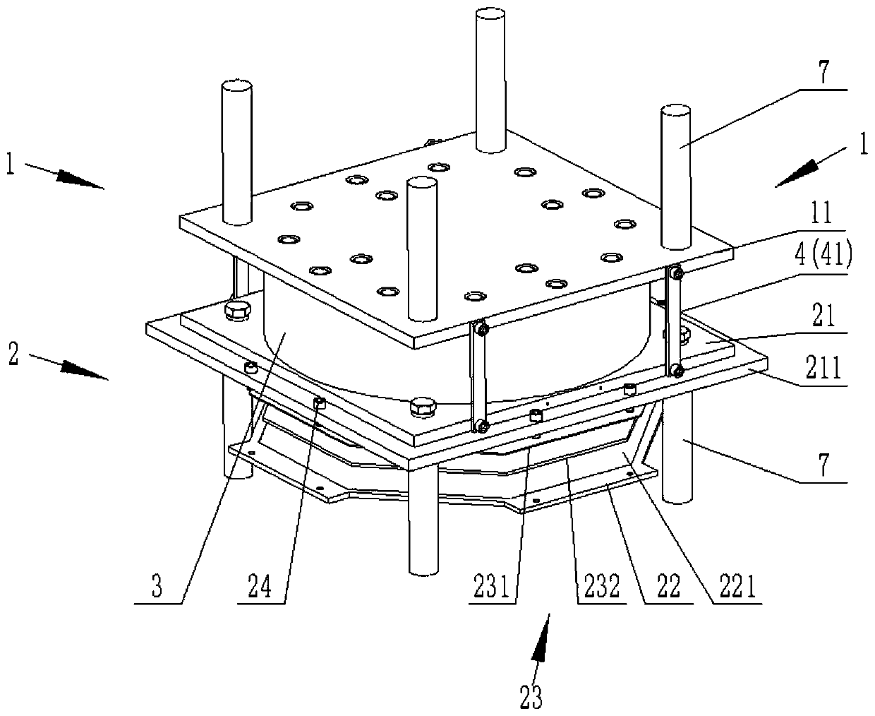 A kind of seismic isolation support for LNG storage tank and its installation method