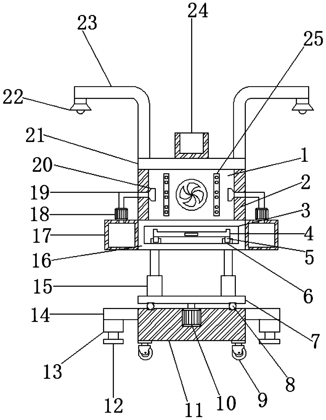 Television bracket capable of automatically adjusting height for smart home