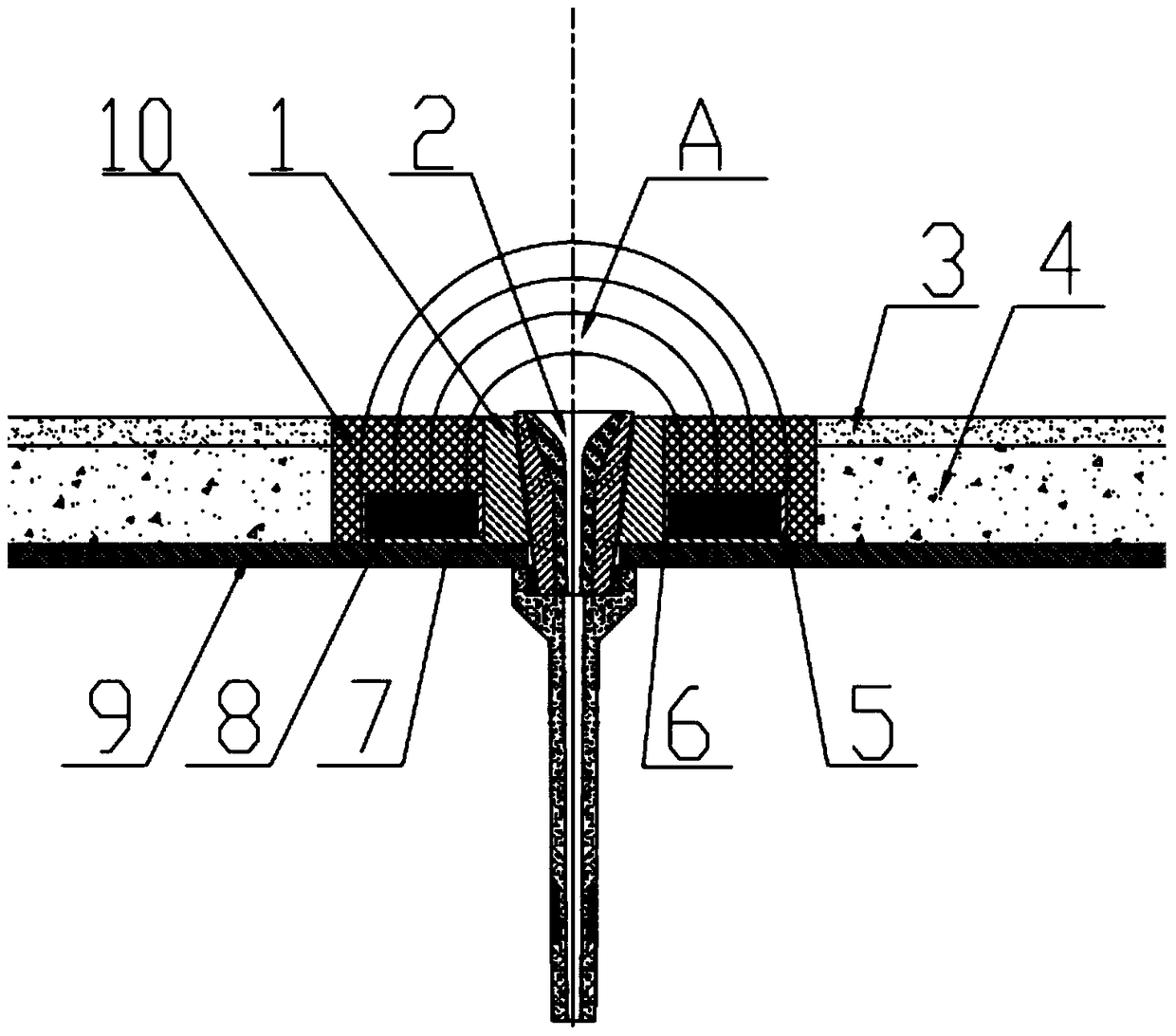 Heating structure of electromagnetic fixed-point target area of ​​tundish tank