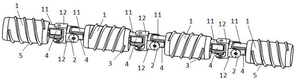 Spiral propulsion variable form snake-shaped robot