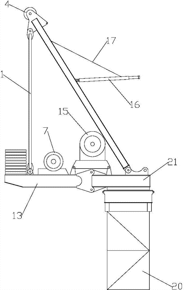 Moving arm tower crane installation method