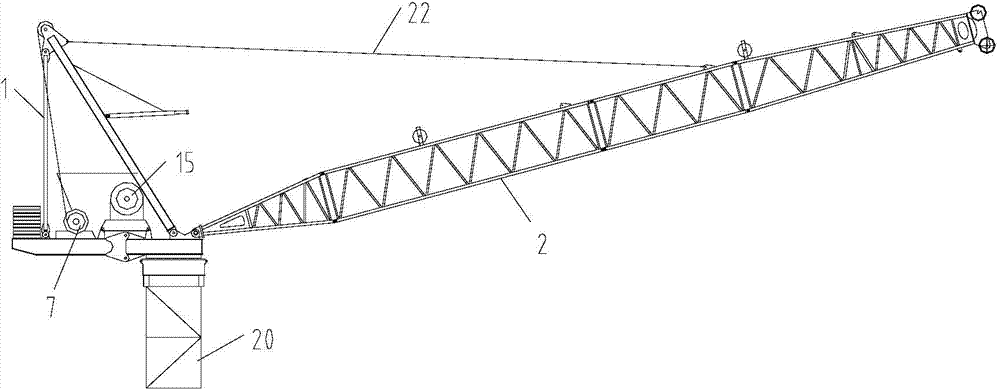 Moving arm tower crane installation method