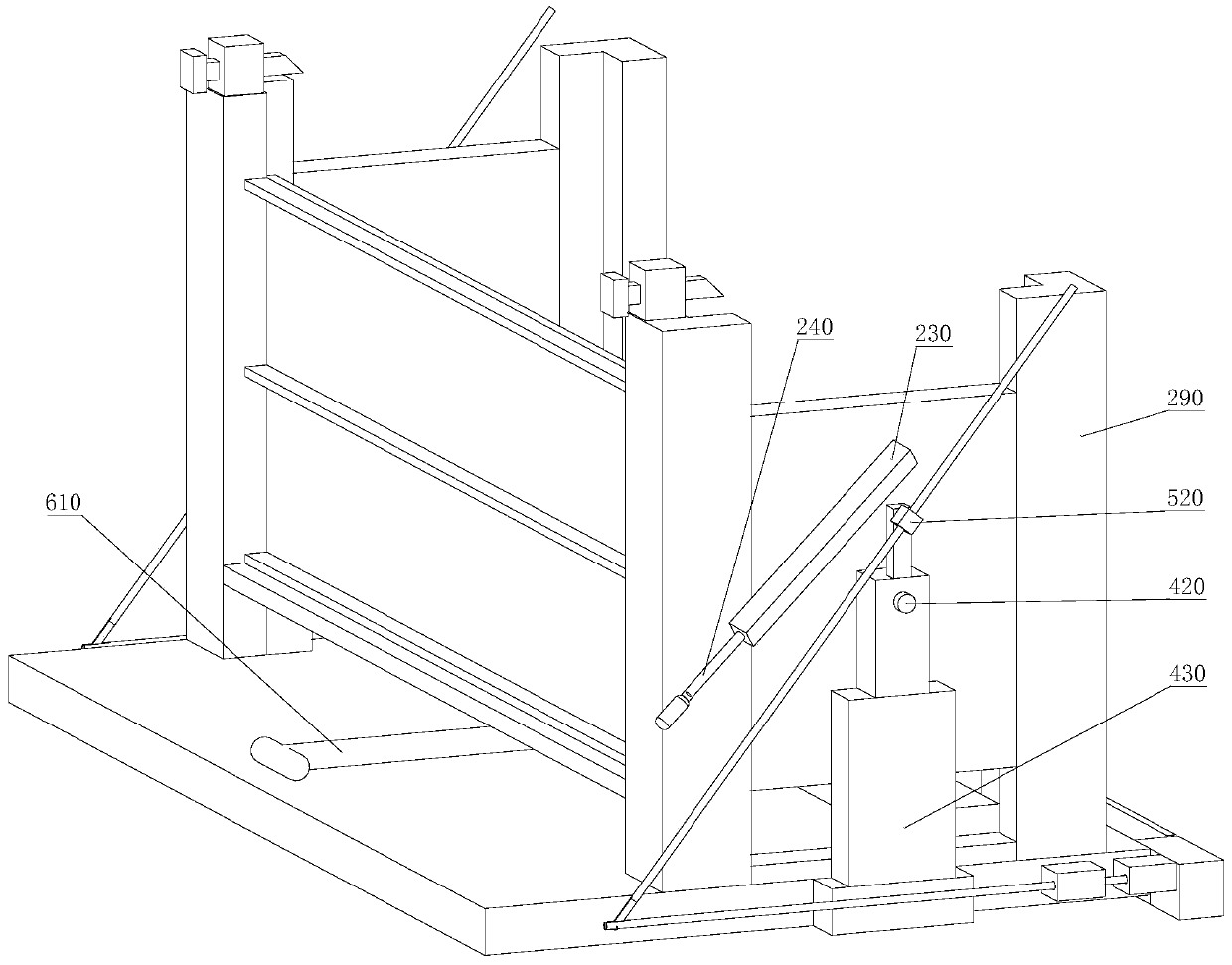 Cable trench cover plate laying device