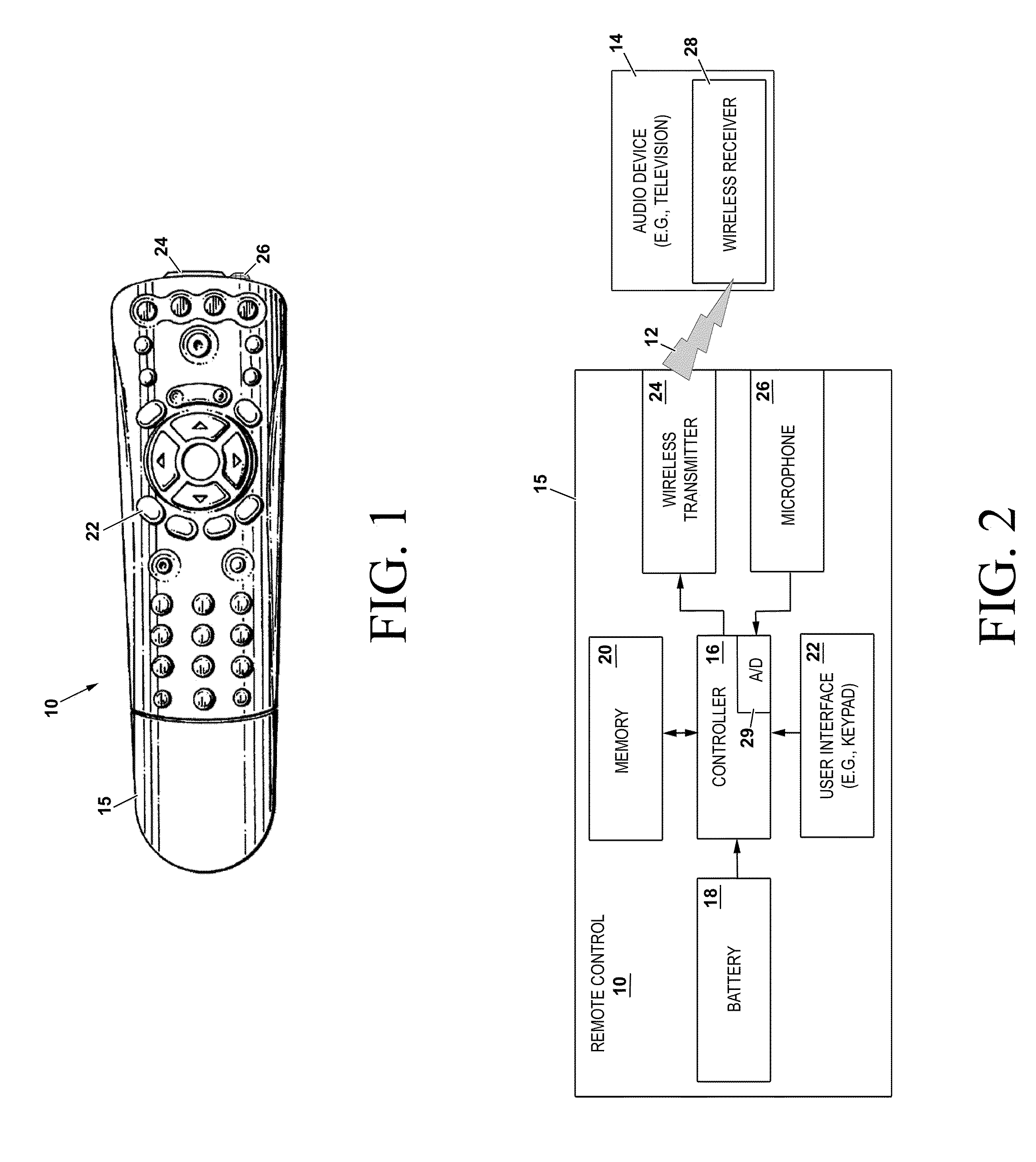 Remote control and method for automatically adjusting the volume output of an audio device