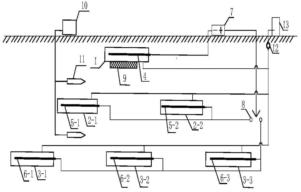 Device and method for repairing contaminated soil through combination of focusing type hierarchical electric method and injected solution