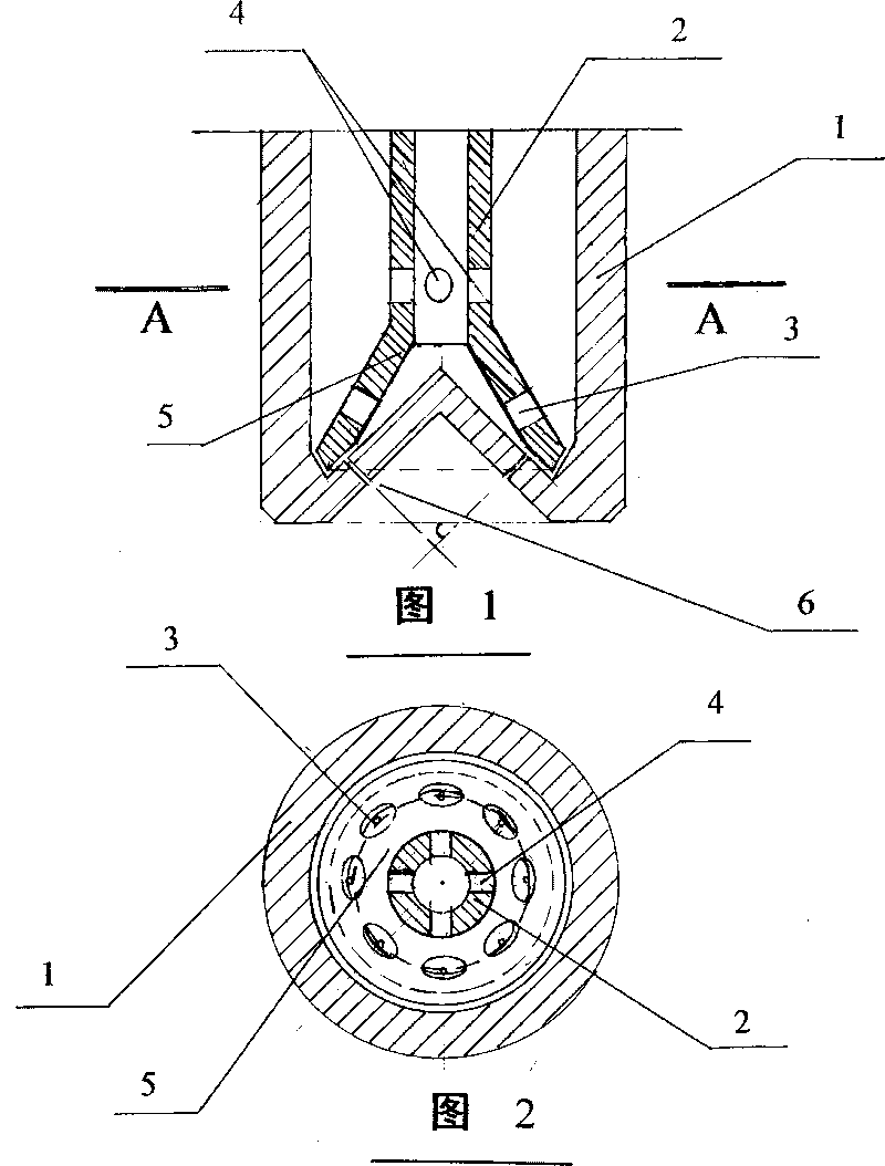 Fuel injection nozzle of opposite-spraying atomizing internal combustion engine