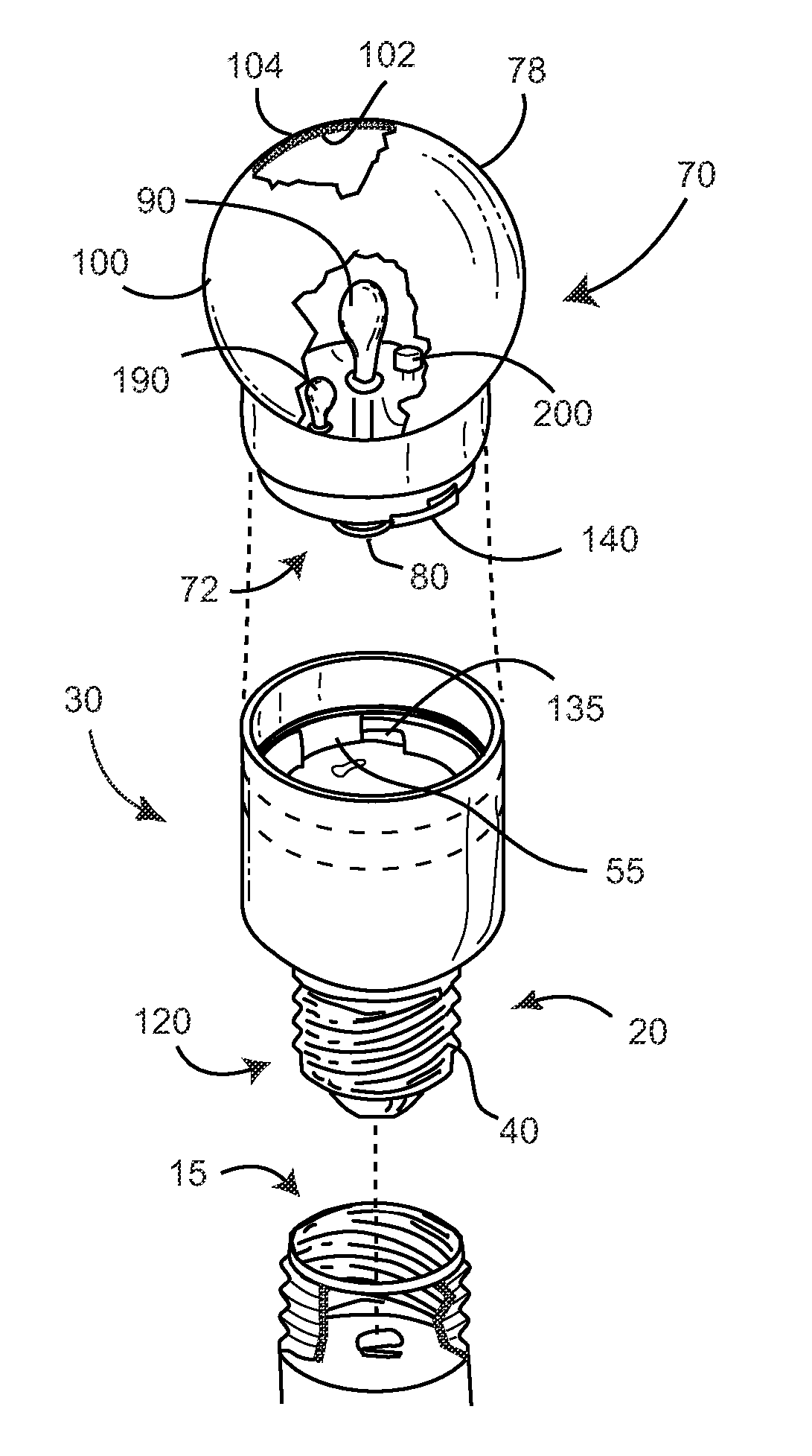 HID light bulb and base system