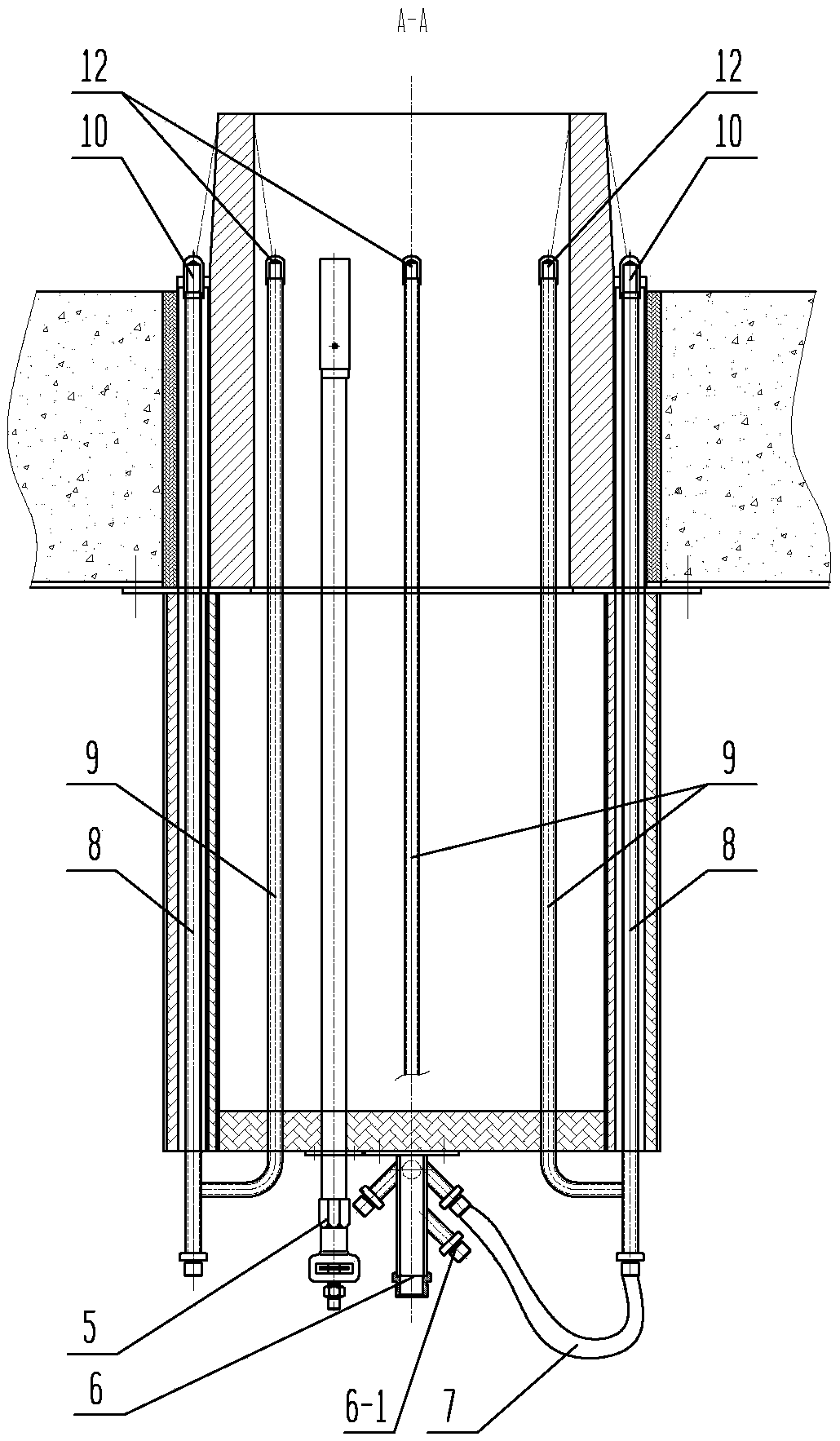 U-shaped flame low-nitric-oxide combustor for high-temperature hearth