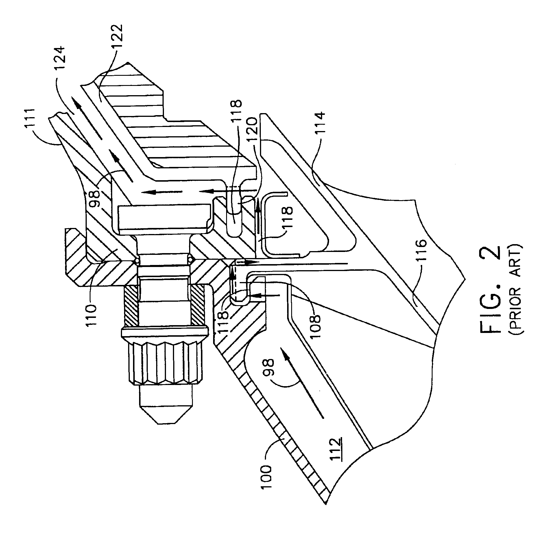 Internal low pressure turbine case cooling