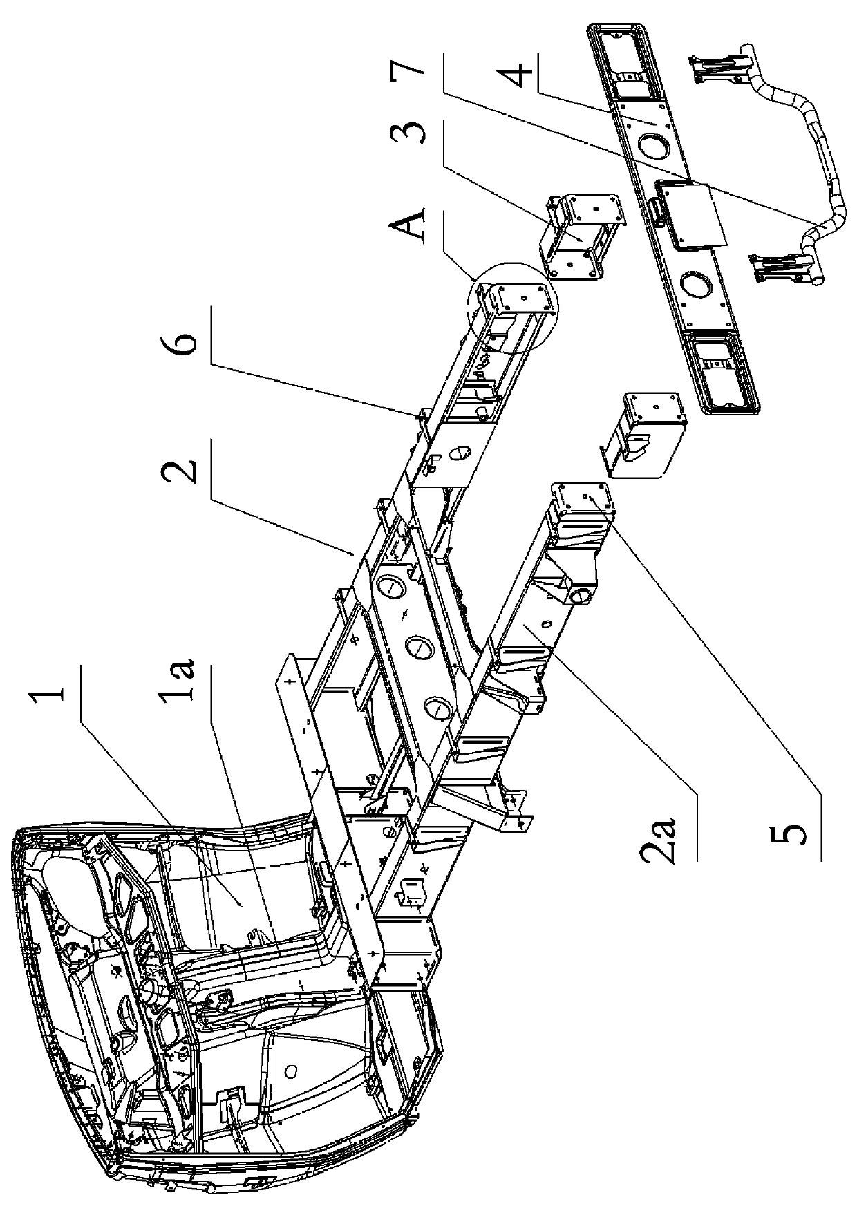 Frame of right three-wheeled motorcycle