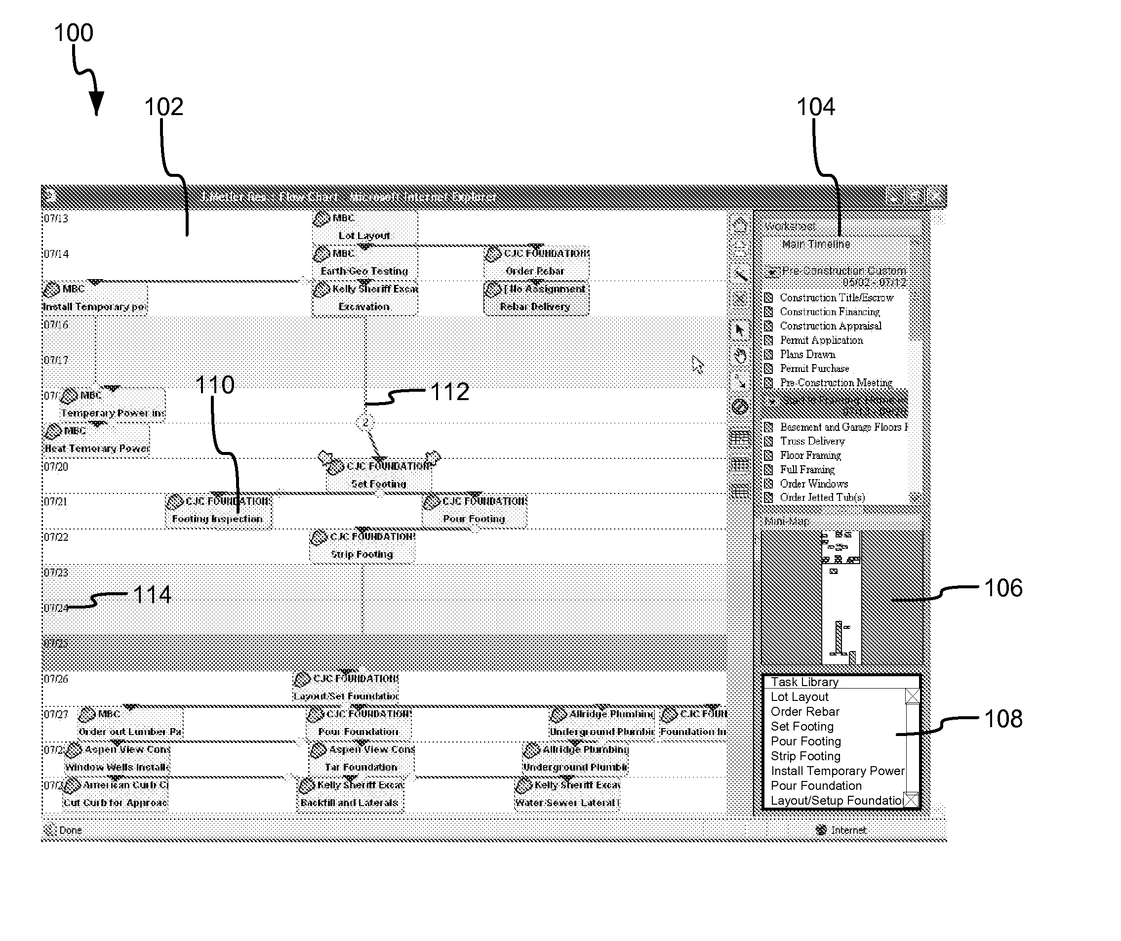 Apparatus, system, and method for presenting project scheduling information in combination with workflow information