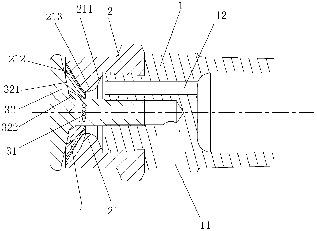 External pressure-storage type perfluoro-hexanone splitting spray head