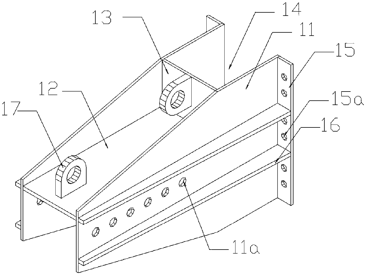 The sliding base of the guide arm of the guide tooling for lowering the Christmas tree