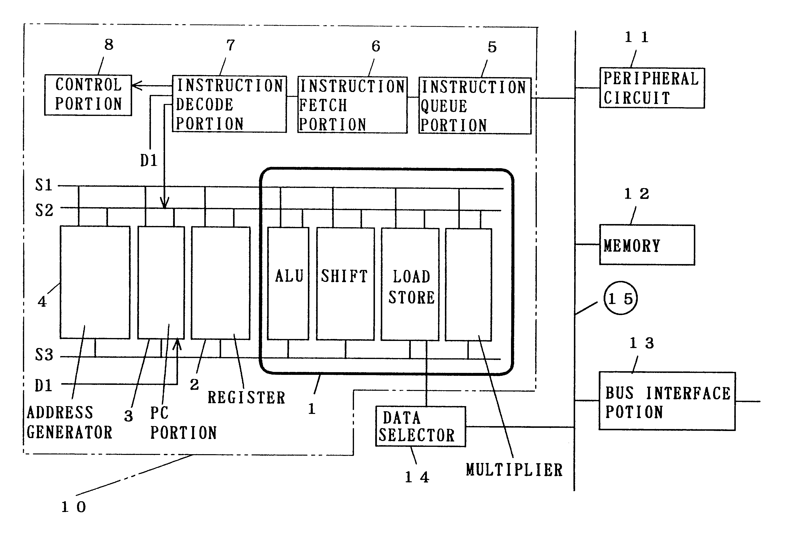 Processor for executing instruction codes of two different lengths and device for inputting the instruction codes