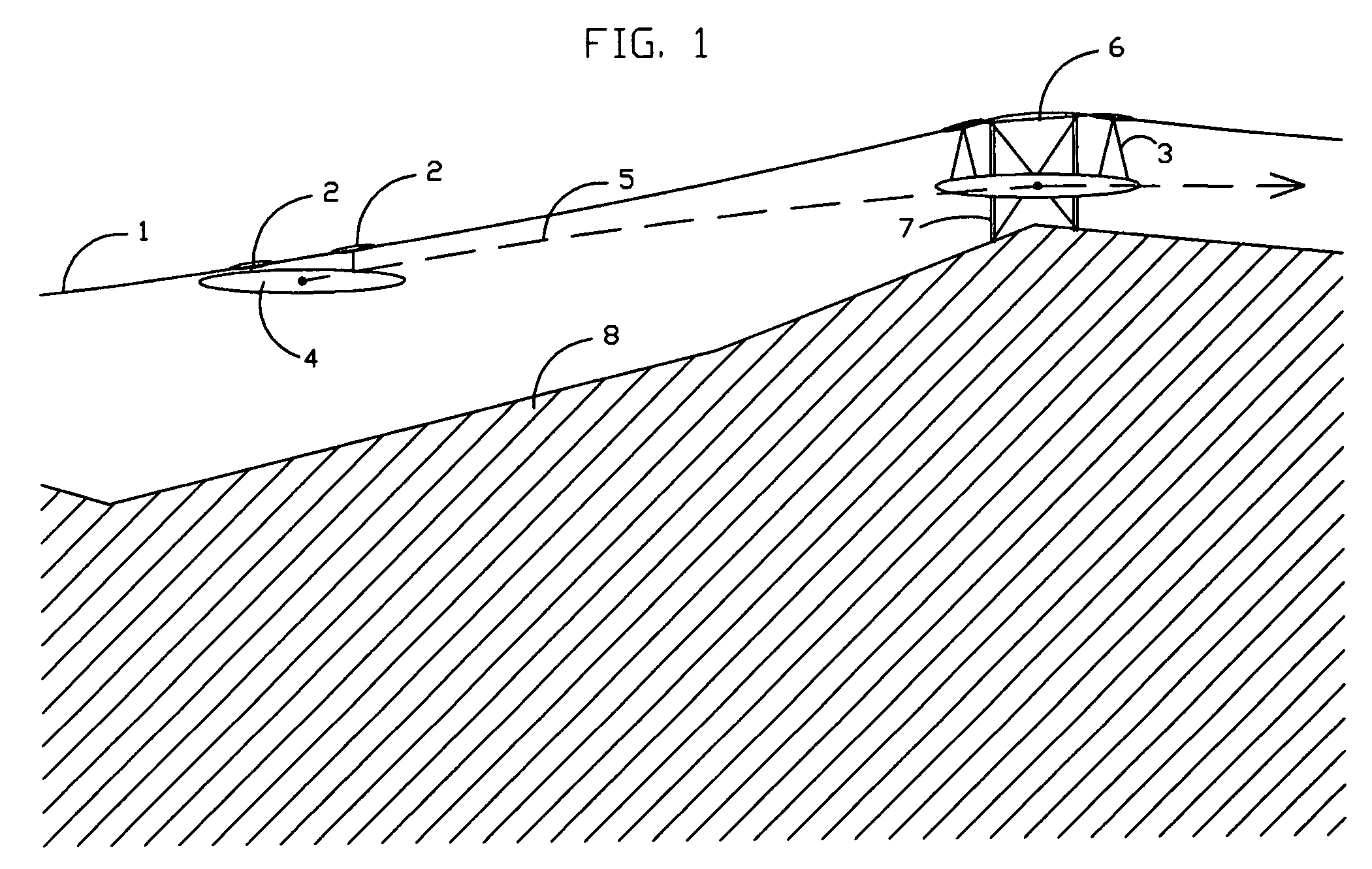 Cable suspended, self leveling tram with self-propelled tractor bogie