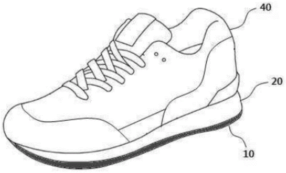 Midsole covered with adhesive fabric