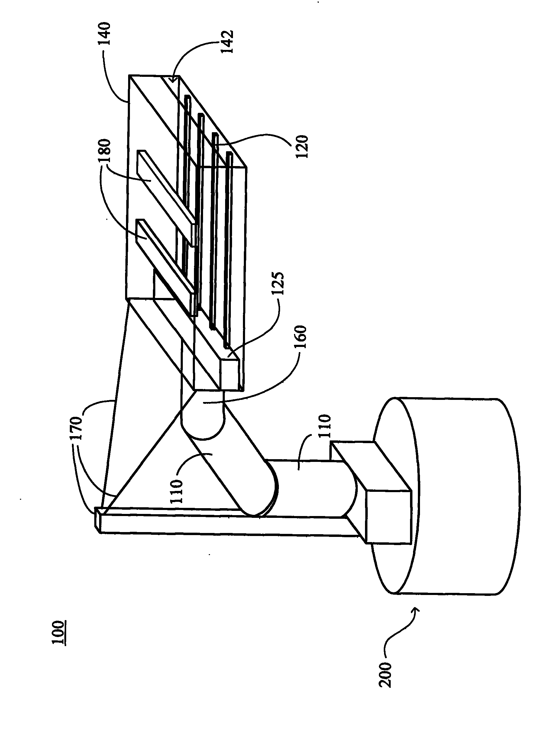 Mechanical arm and transport device provided with same