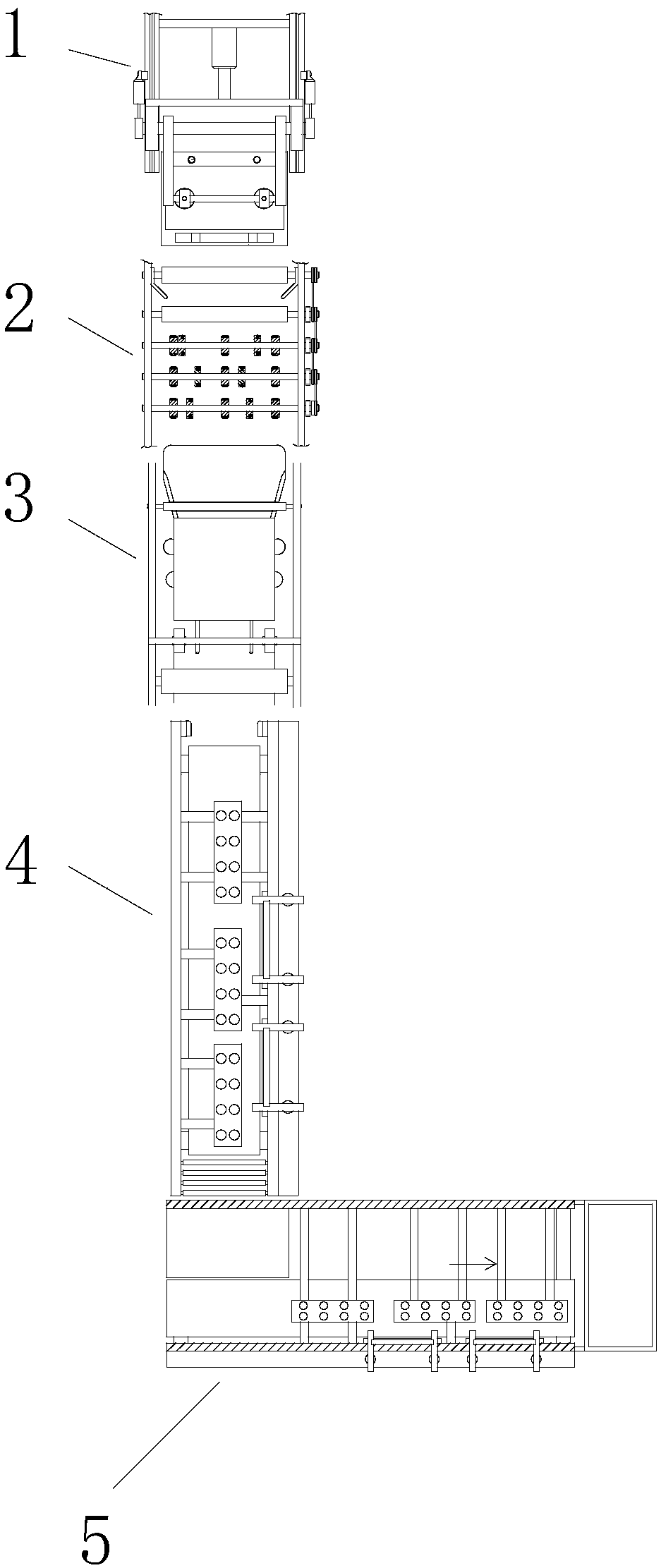 A paper bag packaging production line equipment