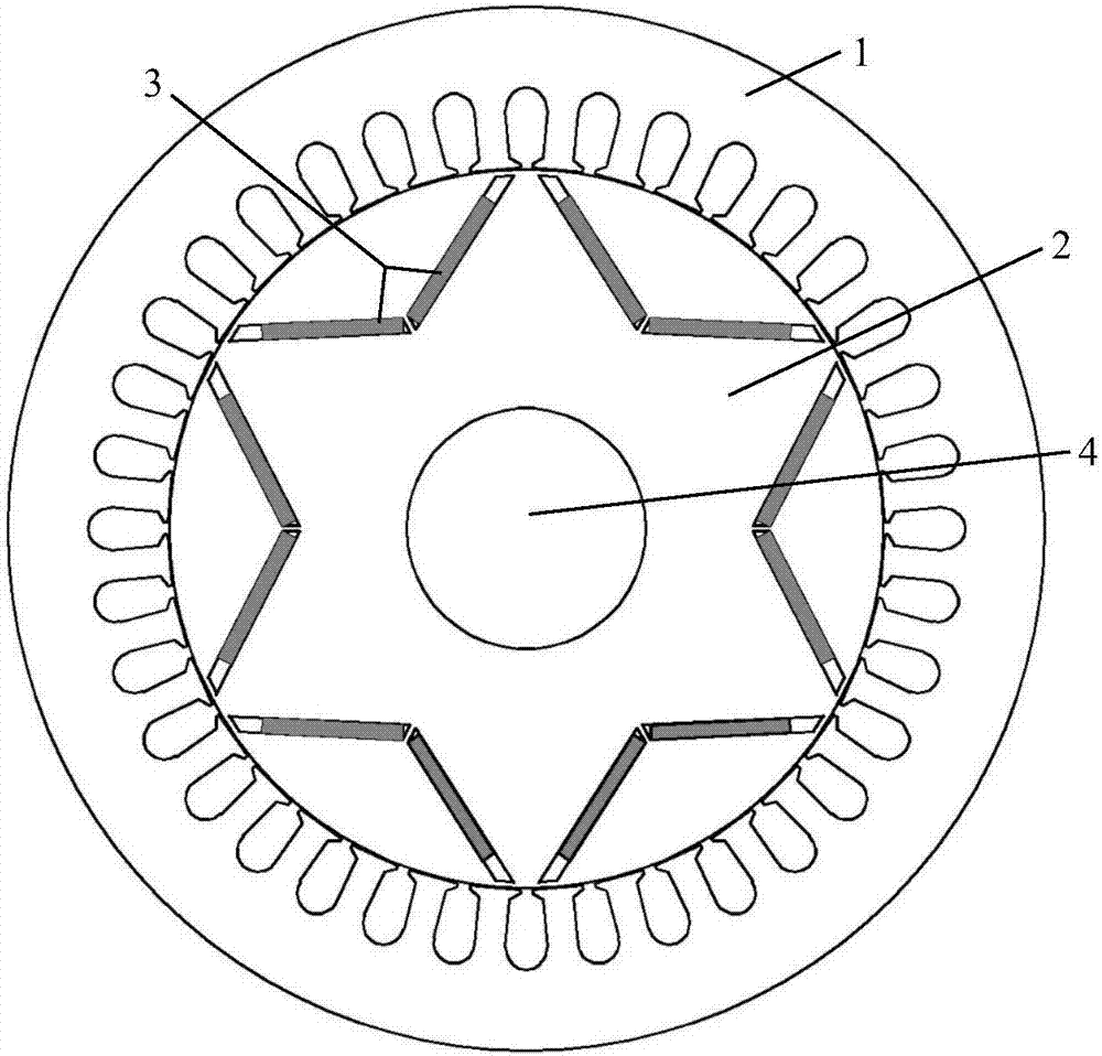 Method for analyzing and calculating magnetic leakage coefficient of built-in permanent magnet synchronous motor