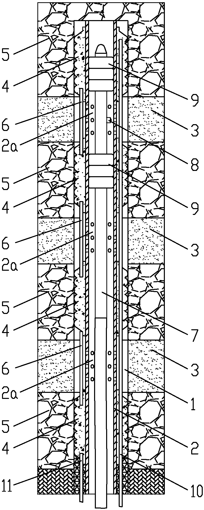 A multi-coal seam capsule isolation layer fracturing device and method