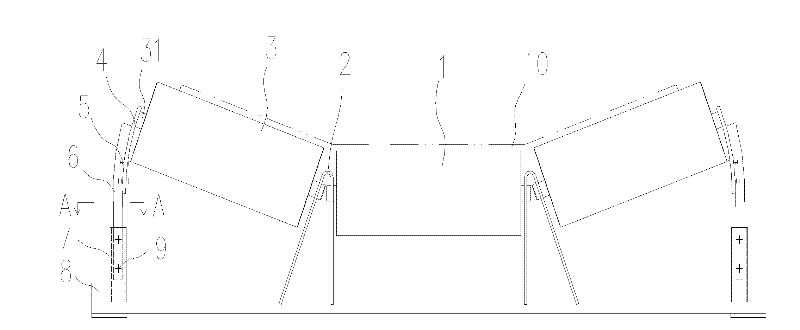 Variable-inclination carrier roller set