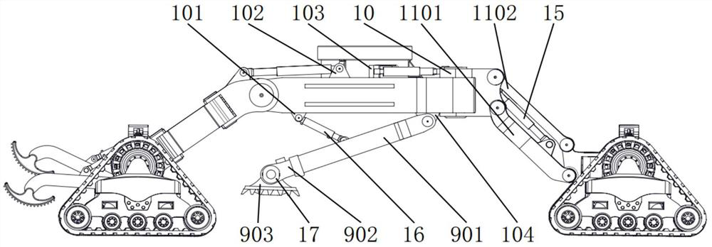 Agricultural all-terrain walking type deformable chassis device and uphill and downhill method