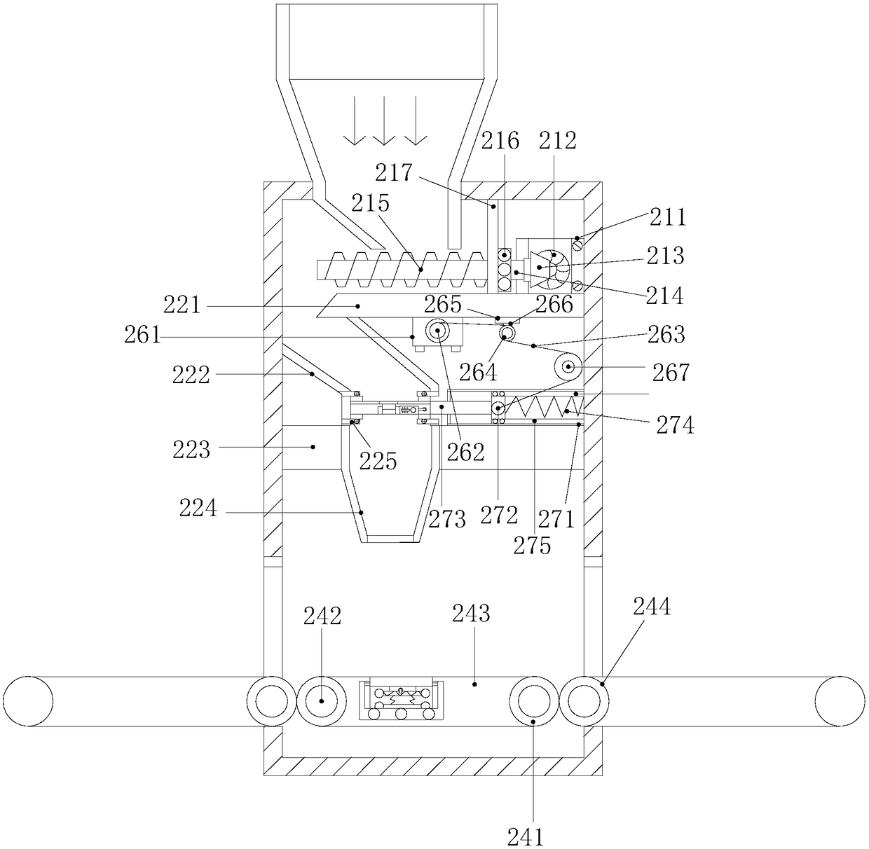 Automatic sub-packaging device for food packaging