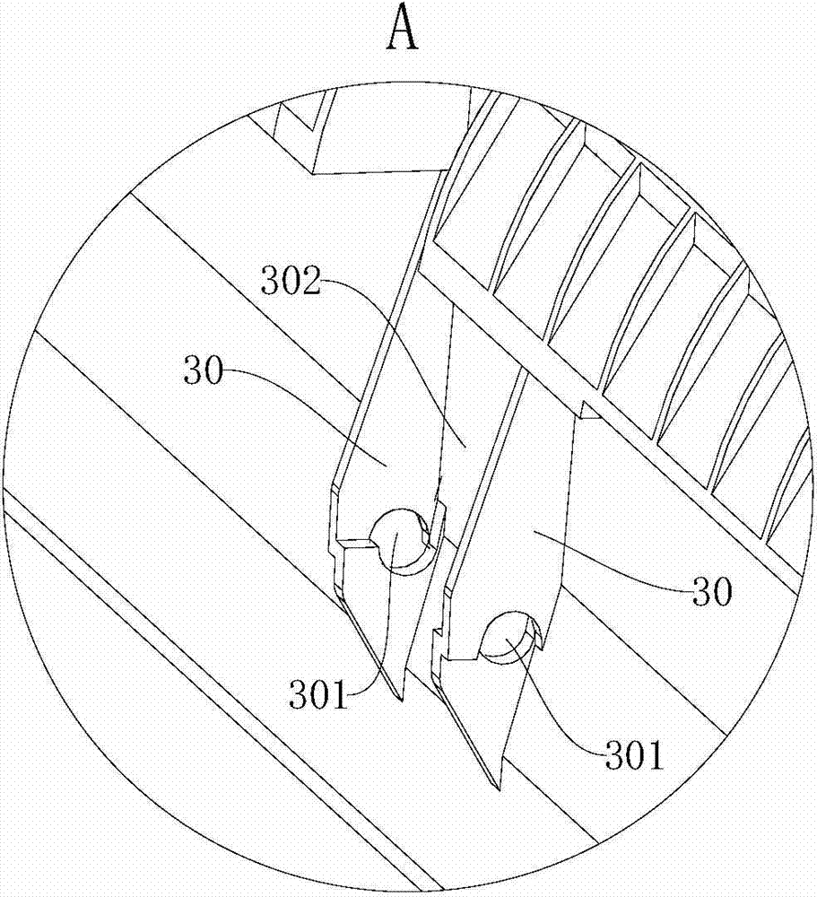 Anti-thrust structure for air conditioner indoor unit and air conditioner indoor unit device