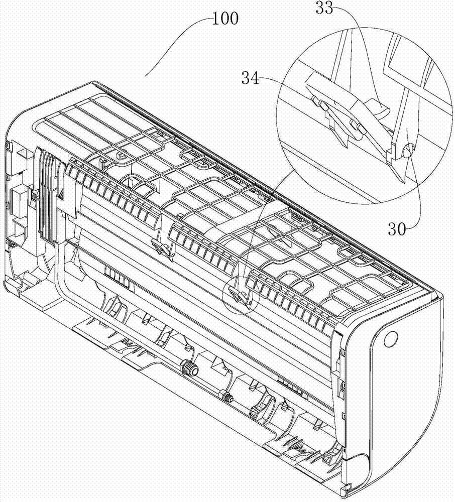 Anti-thrust structure for air conditioner indoor unit and air conditioner indoor unit device